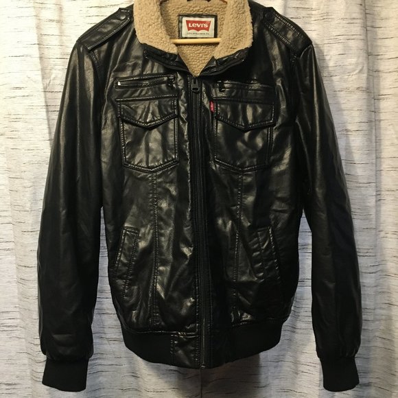 Levi's Faux Leather Bomber Jacket - Picture 1 of 4
